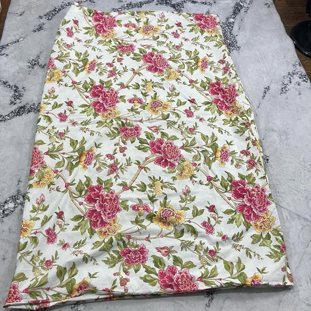 Pottery Barn Twin Duvet Cover Set Pink Floral Cottage Garden 100% Cotton